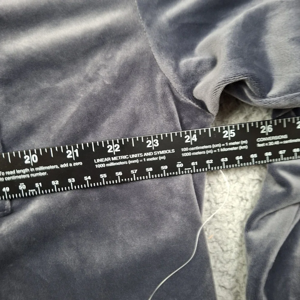 24/7 By Soma Velour Sweatshirt XL Gray Ink Women Velvet Cozy Soft Crewneck Boxy